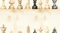 Vintage Handpainted Chess Pieces Seamless Pattern AI Generated