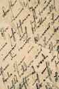 Vintage handwriting. grunge aged paper background