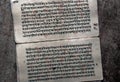 Vintage Handwritten Old Scriptures Sanskrit Script Lokgram Kalyan Royalty Free Stock Photo