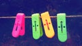 Vintage Hanging Clips Royalty Free Stock Photo