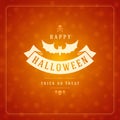 Vintage Happy Halloween Typographic Design Royalty Free Stock Photo