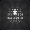 Vintage Happy Halloween Typographic Design Royalty Free Stock Photo