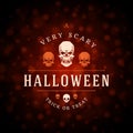 Vintage Happy Halloween Typographic Design Royalty Free Stock Photo