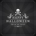 Vintage Happy Halloween Typographic Design Royalty Free Stock Photo