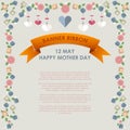 Vintage Happy Mothers`s Day Background.