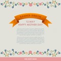 Vintage Happy Mothers`s Day Background. Happy mothers day cards flat.