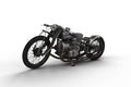 Vintage hardtail motorcycle. Isolated 3D rendering Royalty Free Stock Photo