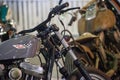 Vintage Harley Davidson motorcycle on display Royalty Free Stock Photo