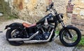 Vintage Harley Davidson Street Bob 1690cc motorbike parked on the street