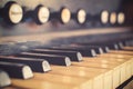 Vintage harpsichord keyboard Royalty Free Stock Photo