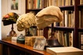 vintage hat-making books and patterns on display