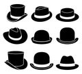 Vintage hats icons.