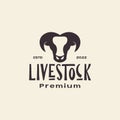 Vintage head livestock goats logo design vector graphic symbol icon illustration creative idea