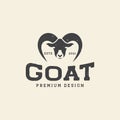 Vintage head mount goats logo symbol icon vector graphic design illustration idea creative Royalty Free Stock Photo