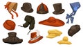 Vintage headwear of different cultures and years