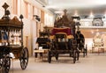 Vintage hearses in interior of Catafalque Museum Royalty Free Stock Photo