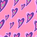 Vintage hearts seamless pattern. 14 february wallpaper. Valentine\'s Day backdrop Royalty Free Stock Photo