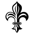 Vintage heraldic lily. Heraldic badge, logo, design element, decor, silhouette