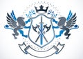 Vintage heraldry design template, vector emblem created