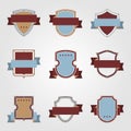 Vintage heraldry shields and ribbons retro style Royalty Free Stock Photo