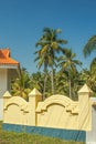 Vintage heritage architecture compound wall of Syro-Malabar Catholic Church, one Palayur