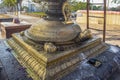 Vintage heritage Bhairav with Kirti mukh on Brass tortoise at Vadakkunathan ShivaTemple Royalty Free Stock Photo