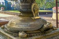 Vintage heritage Bhairav with Kirti mukh on Brass tortoise at Vadakkunathan ShivaTemple Royalty Free Stock Photo