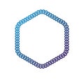 Vintage hexagonal frame created with connected links ornament