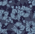 Vintage Hibiscus Repeat Pattern Royalty Free Stock Photo