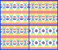 Vintage hippie seamless wallpapers collection with rainbow, hippie symbol and psychedelic abstract triangle colorful pattern Royalty Free Stock Photo