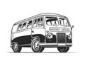 Vintage hippie van template