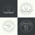 Vintage hipster banners, insignias, radial sunbusrt with tooth. Royalty Free Stock Photo