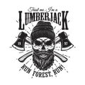 Vintage hipster lumberjack emblem