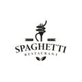 Vintage hipster retro spaghetti pasta noodle logo vector Royalty Free Stock Photo