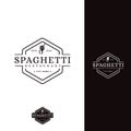 Vintage hipster retro spaghetti pasta noodle logo vector Royalty Free Stock Photo