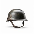 a vintage historic green military army helmet isolated on a white background