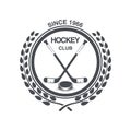 Vintage hockey icon in the old style. Royalty Free Stock Photo