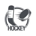 Vintage hockey icon in the old style. Royalty Free Stock Photo