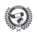 Vintage hockey icon in the old style. Royalty Free Stock Photo