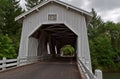 Vintage Hoffman White Covered Bridge Royalty Free Stock Photo