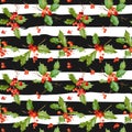 Vintage Holy Berry Background - Seamless Christmas Pattern