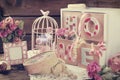 Vintage home still life in romantic style Royalty Free Stock Photo