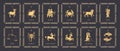 Vintage horoscope cards in vector. Zodiac symbols. Royalty Free Stock Photo