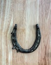 Vintage horse shoe with metal nails, talisman, good luck charm