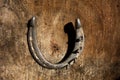 Vintage horse shoe with metal nails, talisman, good luck charm