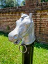 Vintage horse tying post Royalty Free Stock Photo