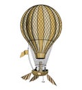 Vintage hot air balloon or aerostat, vector illustration Royalty Free Stock Photo