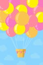 Vintage hot air balloon in the sky.Vector illustration Royalty Free Stock Photo