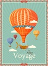 Vintage hot air balloon in the sky vector Royalty Free Stock Photo