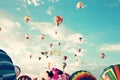 Vintage Hot Air Balloons in flight